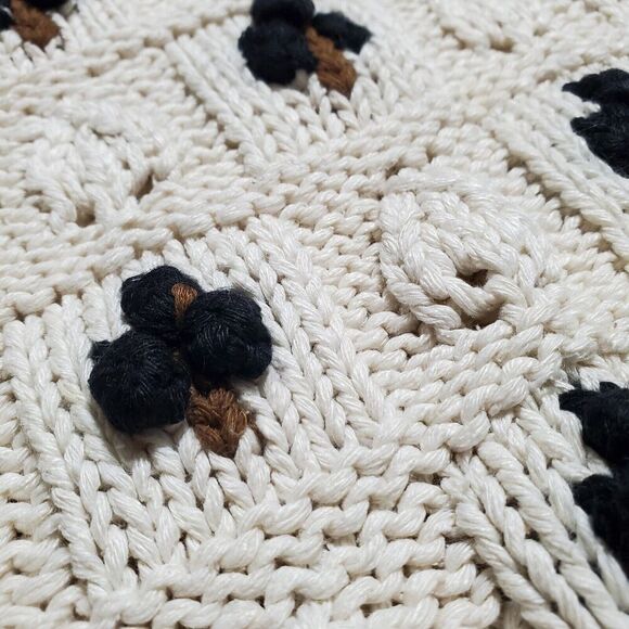 Vintage Jantzen Turtleneck Sweater Size M 3D Tree Knit 3/4 Sleeve Womens - Picture 9 of 11